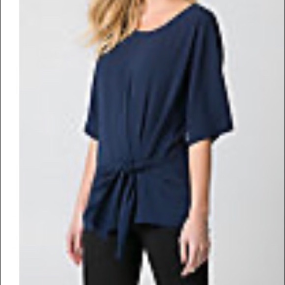 Le chateau crepe de chemise blue blouse with tie